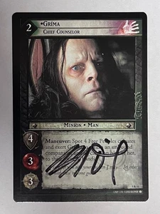 Autographed  Lord of the Rings CCG  Grima, Chief Counselor (Brad Dourif) - Picture 1 of 1