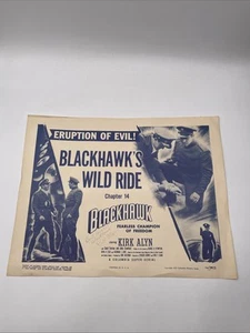 Eruption Of Evil! Blackhawk’s Wild Ride Chapter 14 Lobby Card *SIGNED* Kirk Alyn - Picture 1 of 5