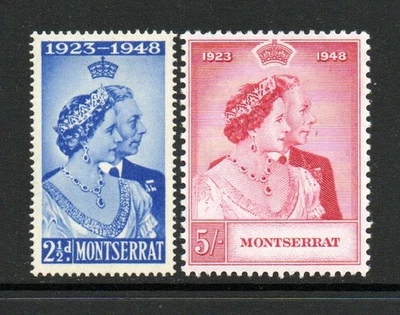 Conjunto de casamento Montserrat KGVI 1948 prata SG115-116 M/Estado perfeito - Imagem 1 de 2