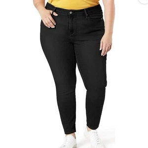Signature By Levi Strauss Damen 18M Mid Rise Skinny Jeans Schwarz Denim Hose - Bild 1 von 11
