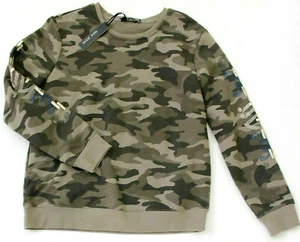 Maglione pullover mimetico con perline ricamate Max Jeans taglia S verde kaki nuovo con etichetta - Foto 1 di 4