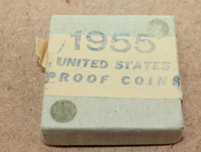1955 US Silver Proof Set in Original Box & Packaging 1c-50c   [103WEJ] - Image 1 of 4