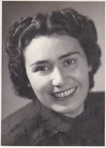 RUZENA HORAKOVA Ópera checo-argentina mezzosoprano foto firmada, 1943  - Imagen 1 de 1
