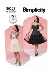 SIMPLICITY 9293 MISSES FULL SLIP & PETTICOAT Sewing Pattern Sizes 6-14 & 14-22 - Picture 1 of 9