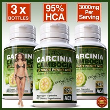 Garcinia Cambogia 95% HCA 3000mg Fat Burner Diet Pills Weight Loss 100% Pure