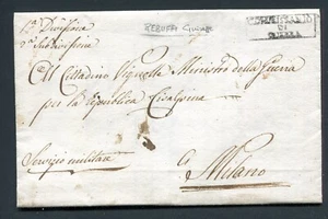 lettera con testo del 1799 - COMMISSARIATO DI GUERRA per Milano - Imagen 1 de 3