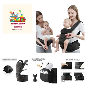 Baby Carrier with Hip Seat, Baby Carrier Newborn to Toddler, 6-in-1 Ways to C... - Picture 1 of 10