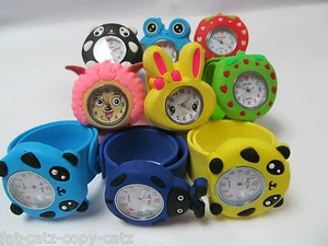 1x BOYS GIRLS KIDS SLAP ON SNAP BAND SILICONE RUBBER BAND WRIST WATCH UK SELLER - Picture 1 of 4