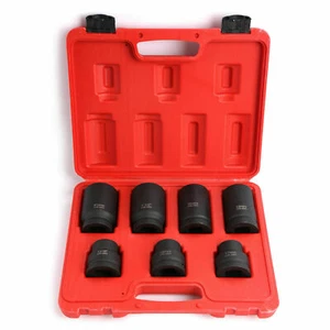 1" Drive Impact Socket Set for Truck Tire Service 17 19 21 33 35 38 41mm Cr-Mo - Picture 1 of 1