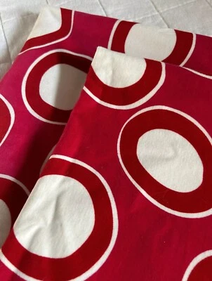 Ikea Hedda Cirkel Euro Pillow Covers Red Velvet White Circles 2- 26x26 - Image 1 of 4