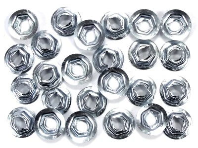 Ford Pal Nuts- Emblem Chrome Interior- Fit 1/4" Studs- 7/16" Hex- 25 nuts- #083 - Image 1 of 4