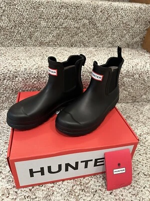 Hunter Original Chelsea Women's Rain Boots Black NEW - Image 1 of 4