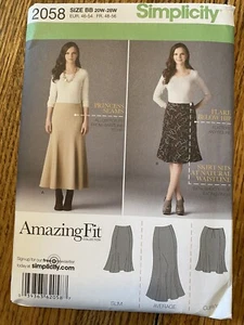Simplicity 2058 Sewing Pattern UNCUT Skirt Amazing Fit Size 20W-22W-24W-26W-28W  - Picture 1 of 2