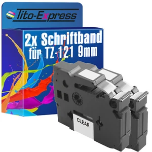 2x Schriftband für Brother TZe-121 P-Touch 1000 1000 BTS 1000 F 1005 BTS 1005 F - Bild 1 von 2