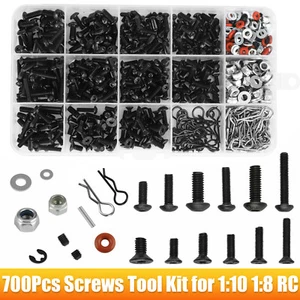 700PCS Metal Screws Box Repair Tool Kit For 1:10 1:8 RC Crawler Car HSP Traxxas - Picture 1 of 8