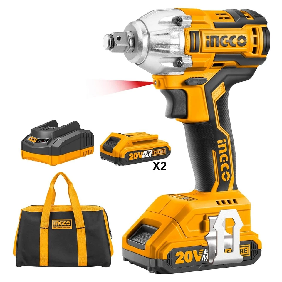 Ingco Impact Wrench, CIWLI2001 Lithium-Ion Impact Wrench, 20v Cordless - Image 1 of 4