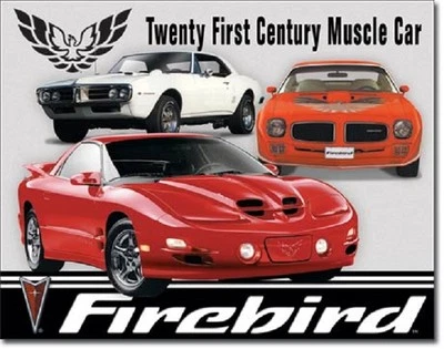 Pontiac Firebir Tribute 21st Century Muscle Car Garage Wall Decor Metal Tin Sign - Image 1 of 4