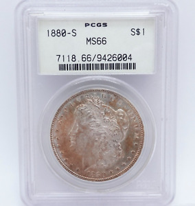 1880-S Morgan Silver Dollar $1 Coin - PCG MS 66