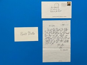 2001 Bill Gates Signed Autographed Index Card with Microsoft Stamped Letter