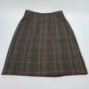 Falda para mujer Adolfo International a cuadros mezcla de lana 22" talla 8 vintage - Imagen 1 de 8
