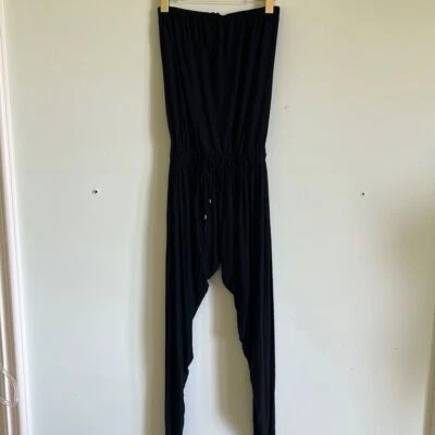 Haute Hippie Strapless Black Jumpsuit Harem Pants Size Small - Image 1 of 4