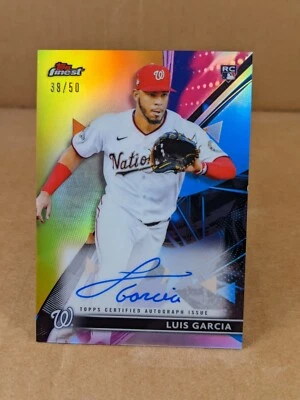 2021 Topps Finest Gold Refractor RC Auto Luis Garcia, #/50 - Image 1 of 2
