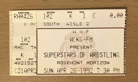 1992 WWF CHICAGO TICKET STUB MACHO MAN RANDY SAVAGE VS. RIC FLAIR THE UNDERTAKER Cover