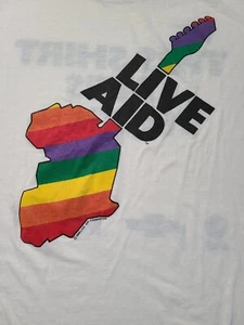 LIVE AID 1985 WHITE ORIGINAL VINTAGE Screen Stars XL Tee THIS SHIRT SAVES LIVES - Picture 1 of 7