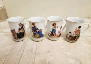 Set of 4 Vintage Norman Rockwell 1986 Museum Collections Mugs - Picture 1 of 4