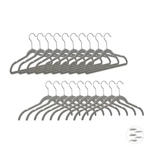 Samt kleiderbügel Antirutsch Bügel Platzsparende Wäschebügel grau 5 kg - Bild 1 von 11