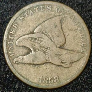 1858 SMALL LETTERS Flying Eagle Cent Penny - Picture 1 of 2
