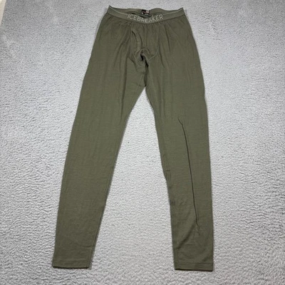 NUEVO CON ETIQUETAS Icebreaker Para Hombres Talla L Verde 200 Oasis Leggings Con Mosca Pull On Capa Base Foto 1 de 4