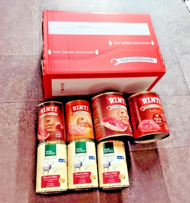 Rinti Kennerfleisch Pouchbeutel Rind 10 x 400g + Dosen plus 3600g in Dosen MHD - Bild 1 von 4