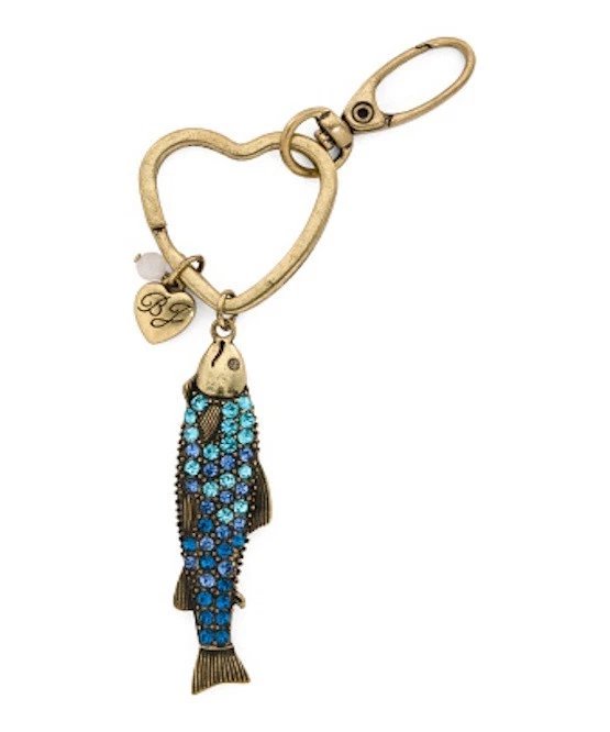 NUEVO Betsey Johnson Azul Cristal Sardina Pez Llavero y Bolso Dije Foto 1 de 1