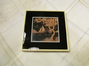 PORTUGAL VINTAGE KORK BILD 4" X 4" KUNSTSTOFFRAHMEN TOP! UNGEWÖHNLICH - Bild 1 von 12