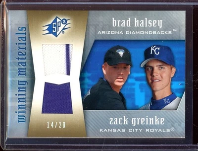 2005 Upper Deck SPX Winning Matarials Gold Brad Halsey Zack Greinke Jsy (14/20) - Image 1 of 2