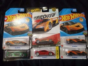 Hot Wheels McLaren Lot: 6 Cars W1-orange F1 Red P1 Green Solus GT orange - Picture 1 of 5