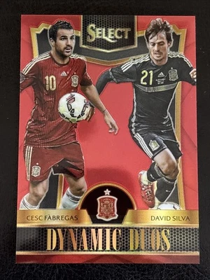 2015-16 Panini Select Dynamic Duos Red Prizm /199 Cesc Fabregas David Silva #9 - Image 1 of 2
