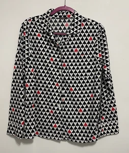 J.McLaughlin Damen Small Hope PJ Top schwarz rot Flanell versteckter Weihnachtsmann - Bild 1 von 8