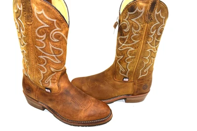 DOUBLE H MEN'S DH1552 GEL ICE WESTERN BOOT ROUND SOFT TOE 8.5 2E MADE IN USA - Image 1 of 4