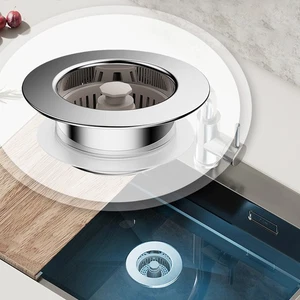 Edelstahl 3 in 1 Küche Spüle Abtropfsieb Trainer Stopper Abtropfkorb - Bild 1 von 15