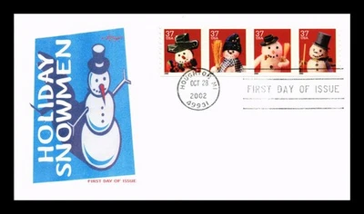 US COVER HOLIDAY MUÑECOS DE NIEVE PRIMER DÍA EMISIÓN TIRA DE 4 CACHÉ ARTMASTER Foto 1 de 2