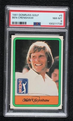 1981 Donruss Golf Stars Ben Crenshaw #5 PSA 8 Rookie RC - Image 1 of 2