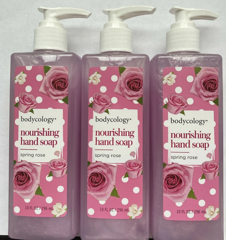 3 bodycology Spring Rose Nourishing Hand Soap 10 Oz Each