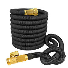 Strongest Expandable Garden Hose with Solid Brass Connector Expand Up 75FT Black