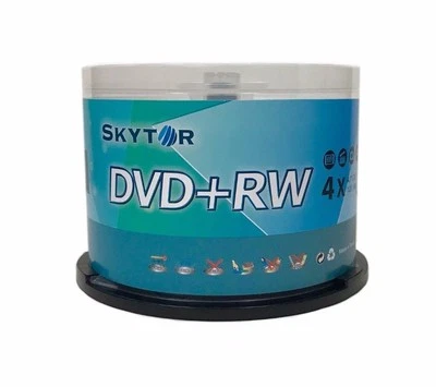 50 SKYTOR 4X DVD+RW DVDRW ReWritable Disc 4.7GB Branded Logo Spindle - Image 1 of 3