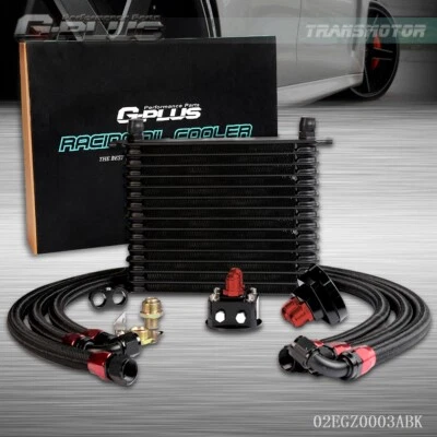 Fit For Universal Engine Aluminum AN10 Oil Cooler + Filter Relocation Kit 15 Row - Image 1 of 4