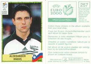 257 ALEKSANDER KNAVS # SLOVENIA SLOVENIJA GREEN BACK STICKER SANDWICHES EURO 2000