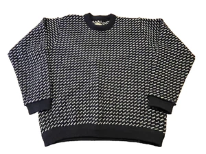 Vintage LL BEAN Wool Birdseye Fisherman Norway Nordic Ski Sweater Men's Size XL - Picture 1 of 12