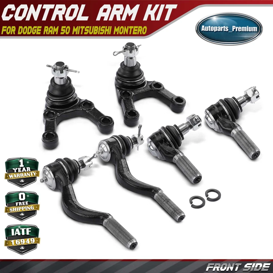 6x Junta de rótula inferior delantera con extremo de varilla de amarre interior y exterior para Dodge Ram 50 Mitsubishi Foto 1 de 4
